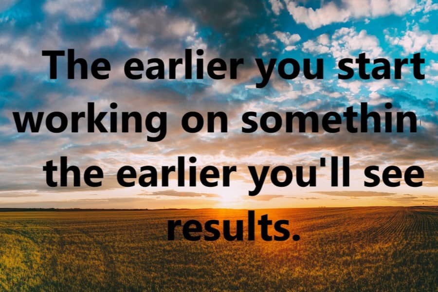Motivation quote with the sunrise in the background